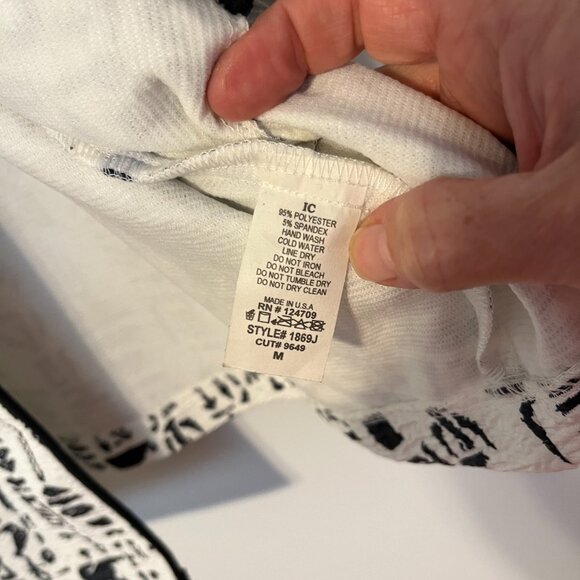 IC by Connie K Jacket, Women's M/L, Black/Cream, 3/4 Slv, Tribal Print, pockets - Picture 8 of 10